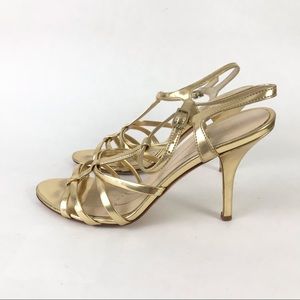 Kate Spade New York 6.5 Strappy Gold Heels